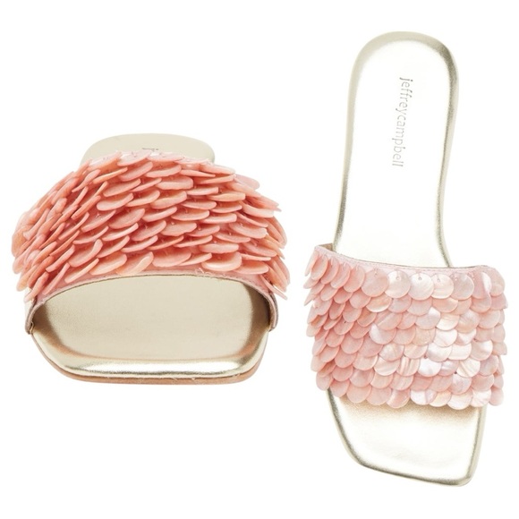 Jeffrey Campbell Women's Slide Sandals Gold and Pink Size 8 - Picture 1 of 11